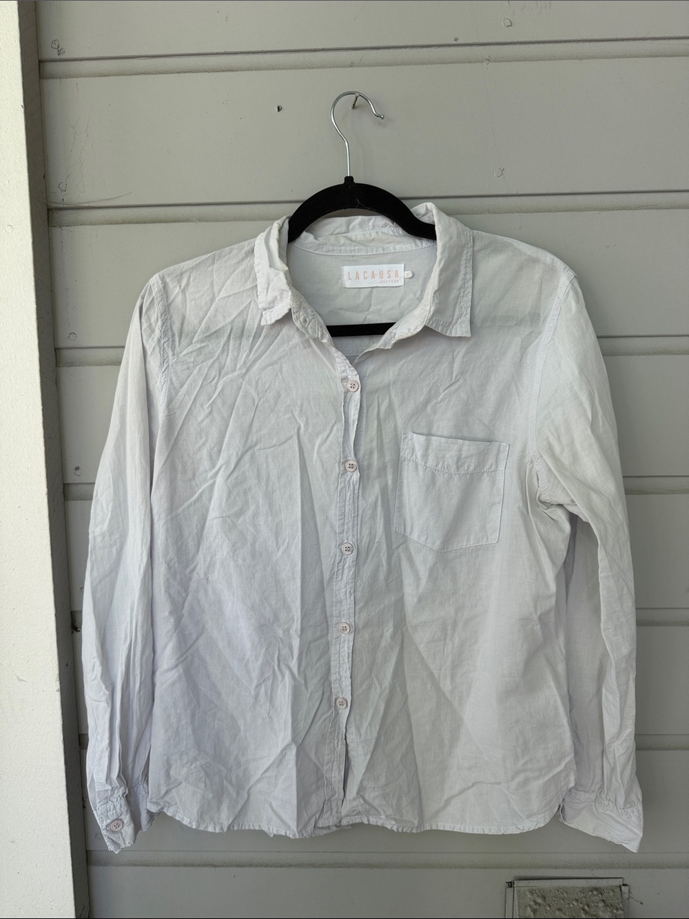 LACAUSA Woman's Light Purple Button-Down Shirt